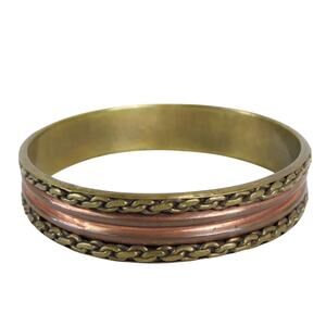 Elegant Estate Jewelry Brass and Copper Bracelet 2.5”D